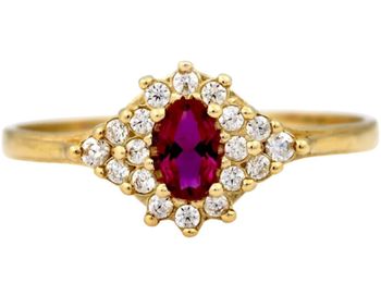 Złoty pierścionek 375 zaręczynowy z różową cyrkonią - PI 1503D Au.jpg